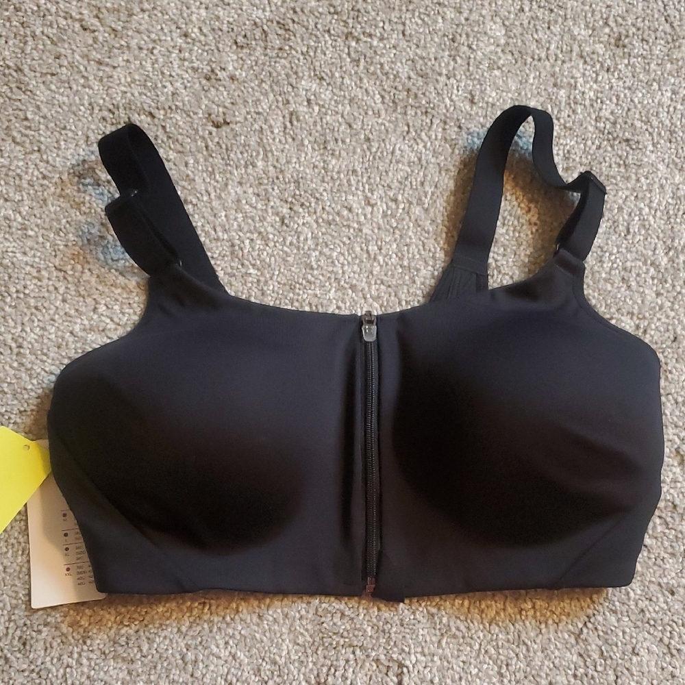 All in Motion Black High-Impact Sports Bra with Front Zipper